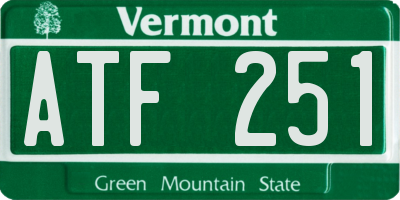 VT license plate ATF251
