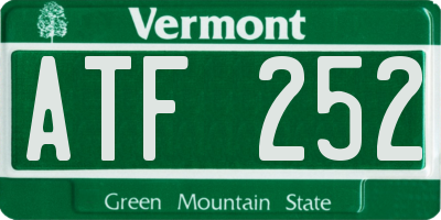 VT license plate ATF252