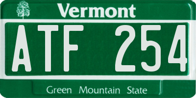 VT license plate ATF254