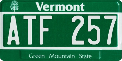 VT license plate ATF257