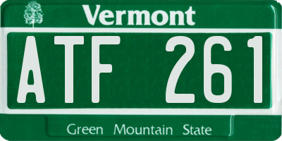 VT license plate ATF261