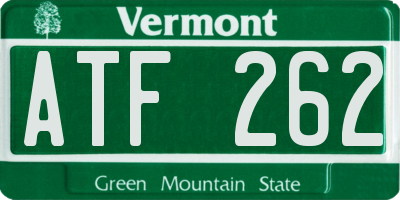 VT license plate ATF262