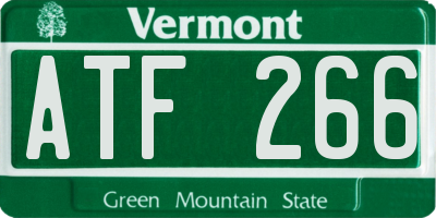 VT license plate ATF266