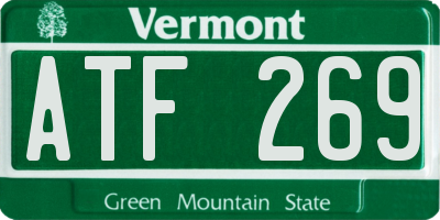 VT license plate ATF269