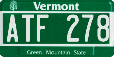 VT license plate ATF278