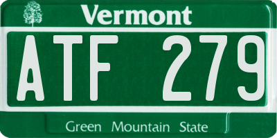 VT license plate ATF279