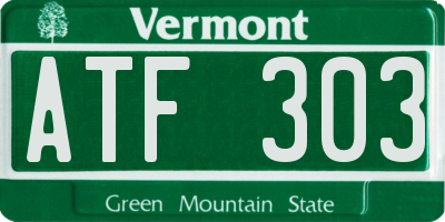 VT license plate ATF303