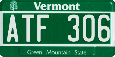 VT license plate ATF306