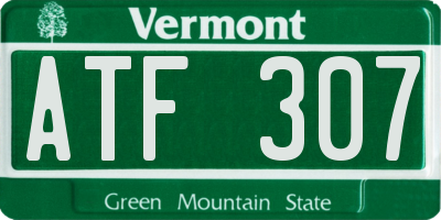 VT license plate ATF307