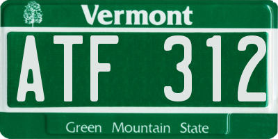 VT license plate ATF312