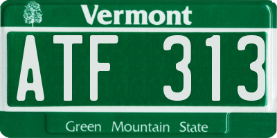 VT license plate ATF313