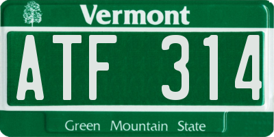 VT license plate ATF314