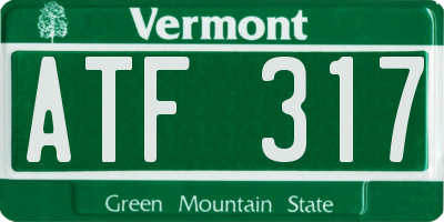 VT license plate ATF317