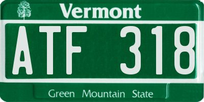 VT license plate ATF318