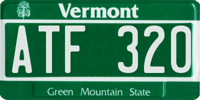 VT license plate ATF320