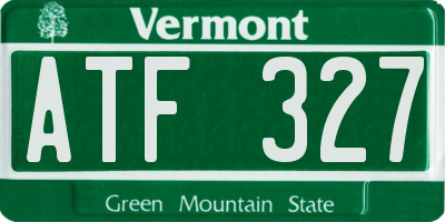VT license plate ATF327