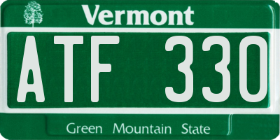 VT license plate ATF330