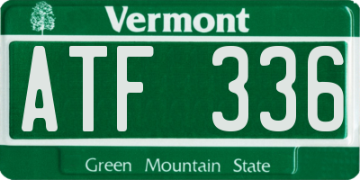 VT license plate ATF336