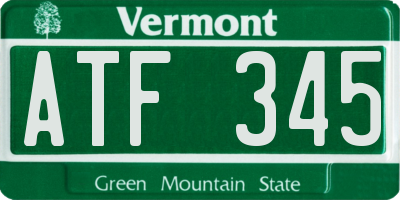 VT license plate ATF345