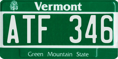VT license plate ATF346