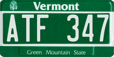 VT license plate ATF347