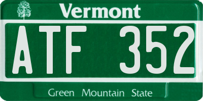 VT license plate ATF352