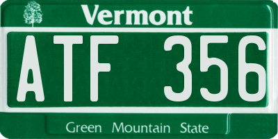 VT license plate ATF356
