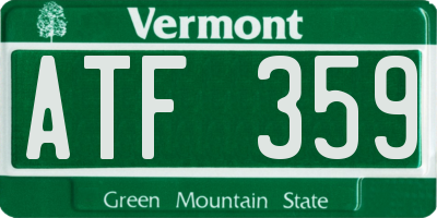VT license plate ATF359