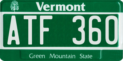 VT license plate ATF360