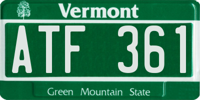 VT license plate ATF361