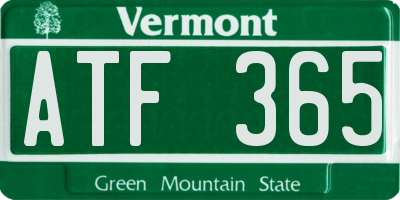VT license plate ATF365