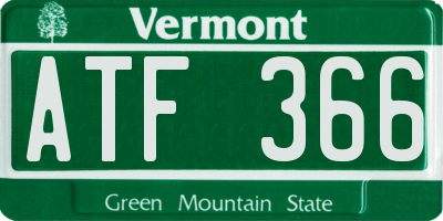VT license plate ATF366