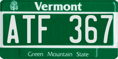 VT license plate ATF367