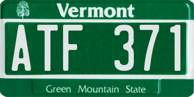 VT license plate ATF371