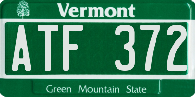 VT license plate ATF372