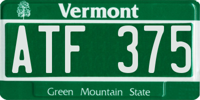 VT license plate ATF375
