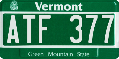 VT license plate ATF377
