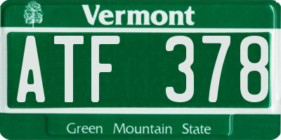 VT license plate ATF378