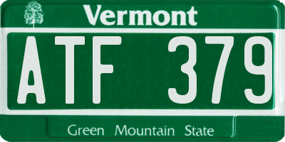 VT license plate ATF379