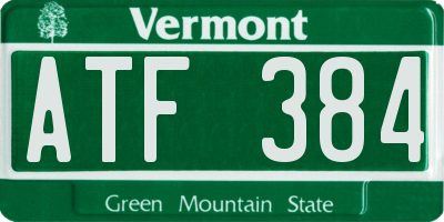 VT license plate ATF384