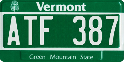 VT license plate ATF387