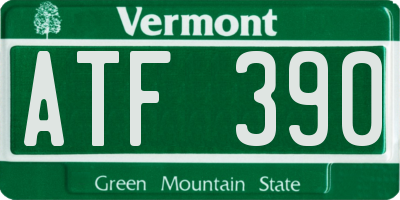 VT license plate ATF390