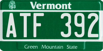 VT license plate ATF392
