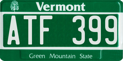 VT license plate ATF399