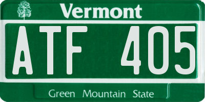 VT license plate ATF405
