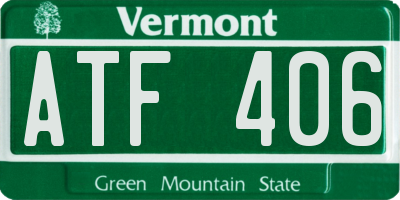 VT license plate ATF406