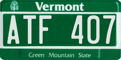 VT license plate ATF407