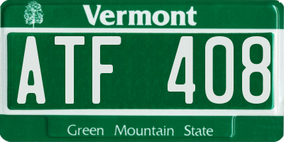 VT license plate ATF408