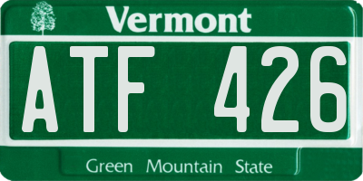 VT license plate ATF426