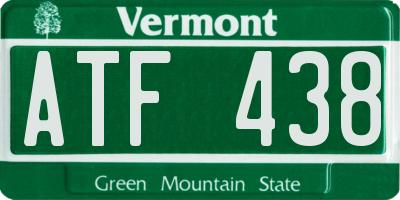 VT license plate ATF438